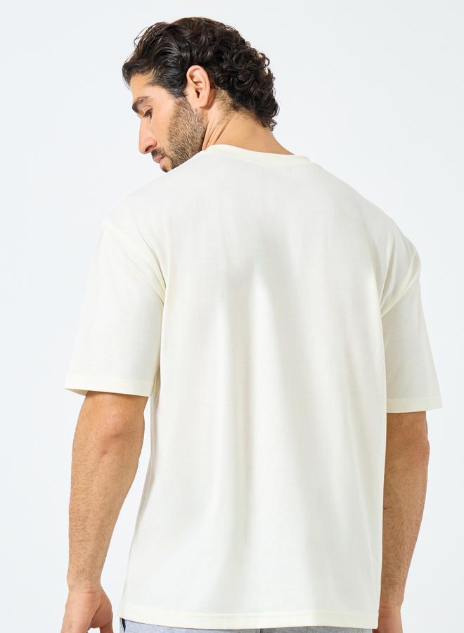 ستايلي تيشيرت فضفاض بطبعة كتابة - Image 4